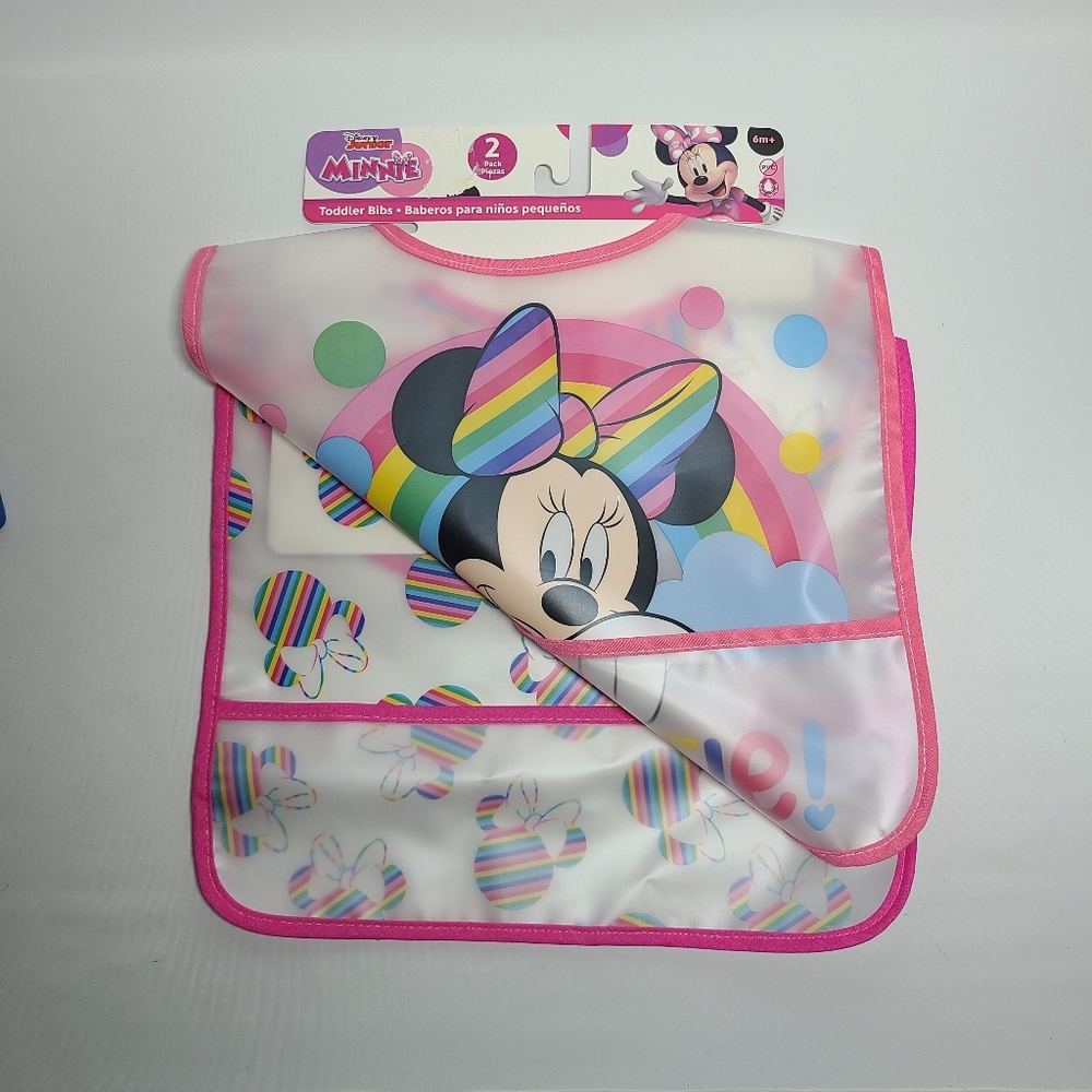 Disney Minnie Mouse Translucent Toddler Bibs 2 Pack